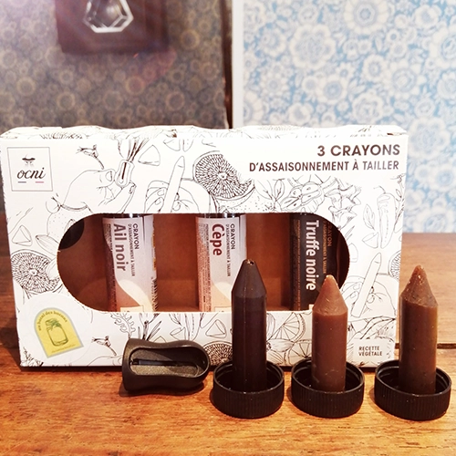 Coffret du bocal 3 crayons ail noir cèpe et truffe